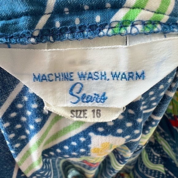 Vintage Sears Women’s 16 Boho Cottage Core Button Down Long Skirt Floral 70s USA - Picture 2 of 8